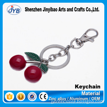 Luxury double cherry shape girl's gift 3D metal keychain